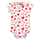 Hudson Baby Infant Girl Cotton Bodysuits, Valentine Hearts, 9-12 Months