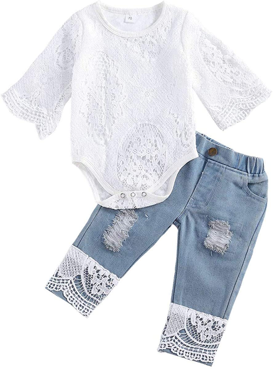 Baby Girl Clothes Outfits Toddler Infant Baby Romper Top+Jeans Clothing Set – Cu WBBAPB08MXWWS4T