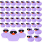 Sosation 36 Packs Mini Rubber Ducks with Sunglasses Sets 2.2 Inch Bath Squeaky Rubber Duckies Cute Float Bathtub Toys for Christ