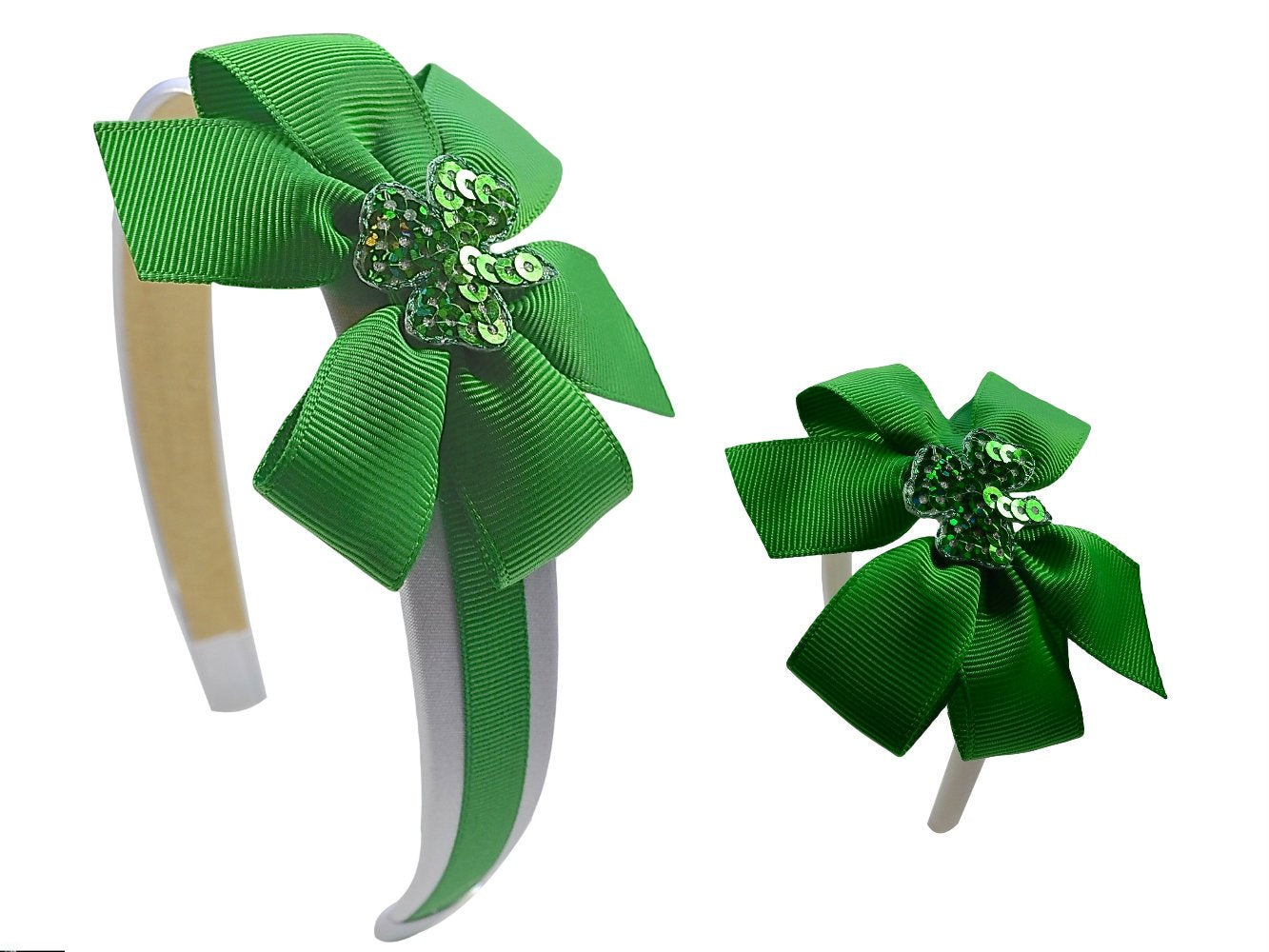 Funny Girl Designs Dolly And Me St Patrick'S Day Shamrock Matching Headband Set