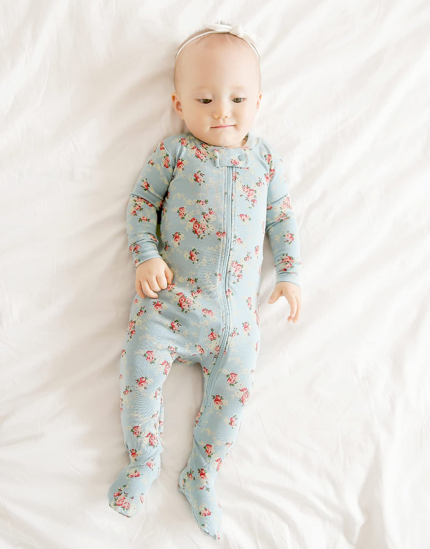 Vaenait Baby Toddler Boys Girls Solid Footie Pajama Cozy Modal Flowermint 24M