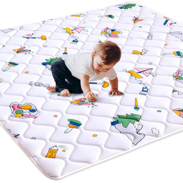 Vibe Bear High-Density Sponge Baby Playpen Mat,47X47 Inches Thicken One-Piece Infants Crawling Mat,Comfortable And Soft Baby Pla