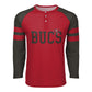 Foco Tampa Bay Buccaneers Nfl Mens Team Stripe Wordmark Long Sleeve Henley