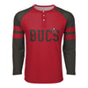 Foco Tampa Bay Buccaneers Nfl Mens Team Stripe Wordmark Long Sleeve Henley