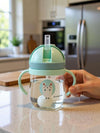 Baby Sippy Cup with Straw and Dual Handles, Mint Green,pack of 1