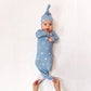 Aden + Anais Comfort Knit Knotted Newborn Baby Gown And Hat, Super Soft Cotton With Spandex, Infant Gown With Fold Over Mitten C