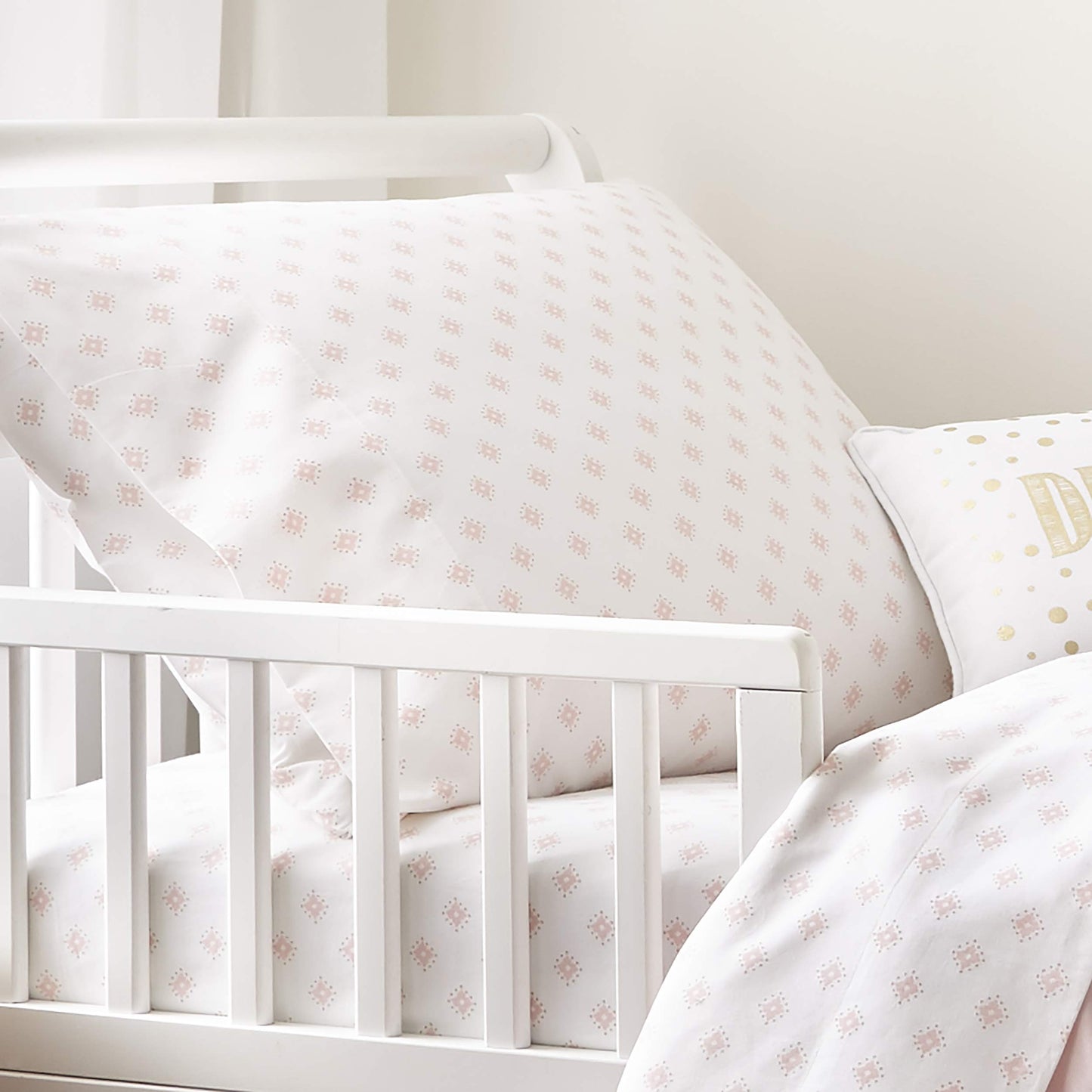 Levtex Baby - Willow Toddler Bed Set - Pink - Soft Rosette Pintuck - 5 Piece Set Includes Reversible Quilt, Fitted Sheet, Flat S