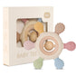 Lyrovo Silicon & Wood Teether For 3+ Months Baby, Bpa Free, Beige, Infants (3 In 1)