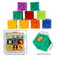 Kingtree Baby Blocks, 9PCS Soft Squeeze Building Blocks Stacking Toys for 6+ Months Babies, Baby Teething Chewing Educational Bl