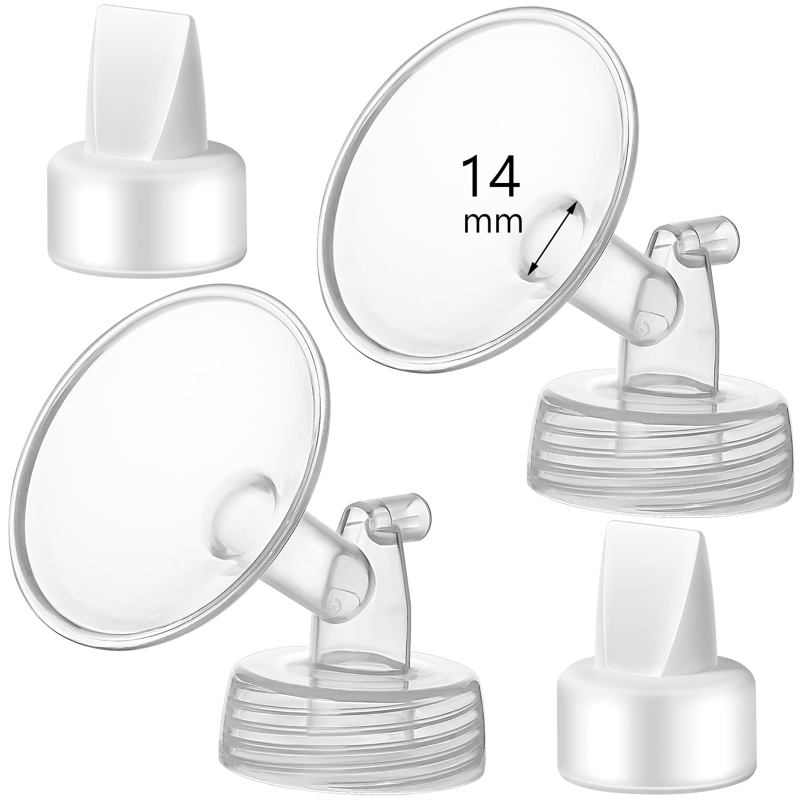 Momstouch 14mm Flange and Duckbill Valve Compatible with Spectra S1 S2 9 Plus Breastpump Replacement to Spectra Pump Parts, Not 