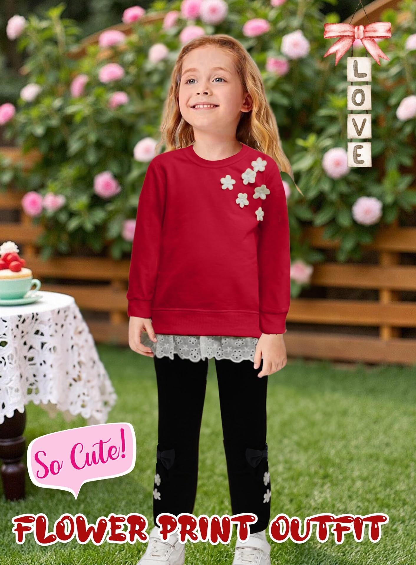 Bomdeals Adorable Cute Toddler Baby Girl Clothing 2Pcs Outfits(303,Red,110)