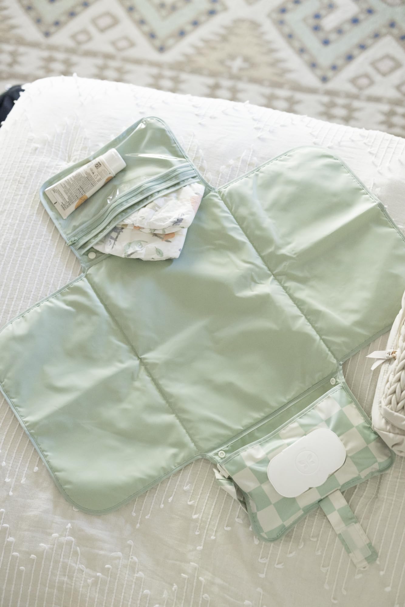 Tiny Twinkle Portable Diaper Changing Pad - Foldable Waterproof Diaper Changing Mat For Travel, Baby Changing Station With Smart