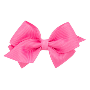 Wee Ones Girls' Classic Grosgrain Hair Bows On A Weestay No-Slip Hair Clip, Handmade, Wee Sized Bow, Hot Pink
