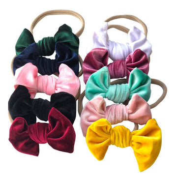 Song Qing Baby Girl Bows Nylon Headbands Elastics Hairbands For Baby Girls Newborn Infant Toddlers Kids