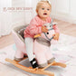 Rock My Baby Rocking Horse with Chair, Pink Unicorn Pony Rocker with Realistic Unicorn Music. Rocking Animal. Wooden Rocking Hor