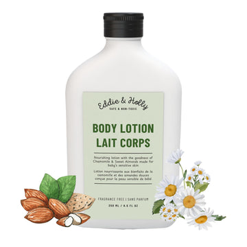 Eddie & Holly Baby Body Lotion | French Chamomile & Sweet Almonds | Natural Moisturizer | Pediatrician Recommended | Fragrance F