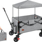 Ever Advanced Foldable Into Bag Travel Wagon Stroller For 2 Kids & Cargo, Collapsible Toddler Wagon With Removable Canopy, Adjus