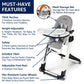 Peg Perego Siesta, Grow With Baby Folding High Chair & Recliner, Height Adjustable, Quick Clean & Easy Push Wheels For Babies &
