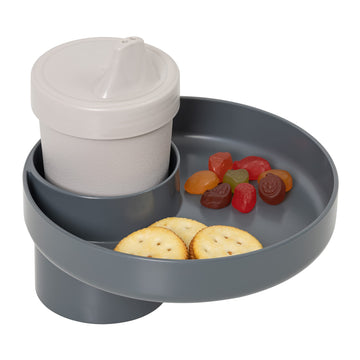 Travel Tray Round, Usa Made Easily Convert Your Existing Cup Holder To A Tray And Cup Holder For Use In A Car Seat, Booster, Str