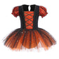 DYMCII Baby Girls Princess Ballet Dress Short Sleeve Leotards Skirted Tutu Witch Halloween Christmas Party Fancy Costume Orange 