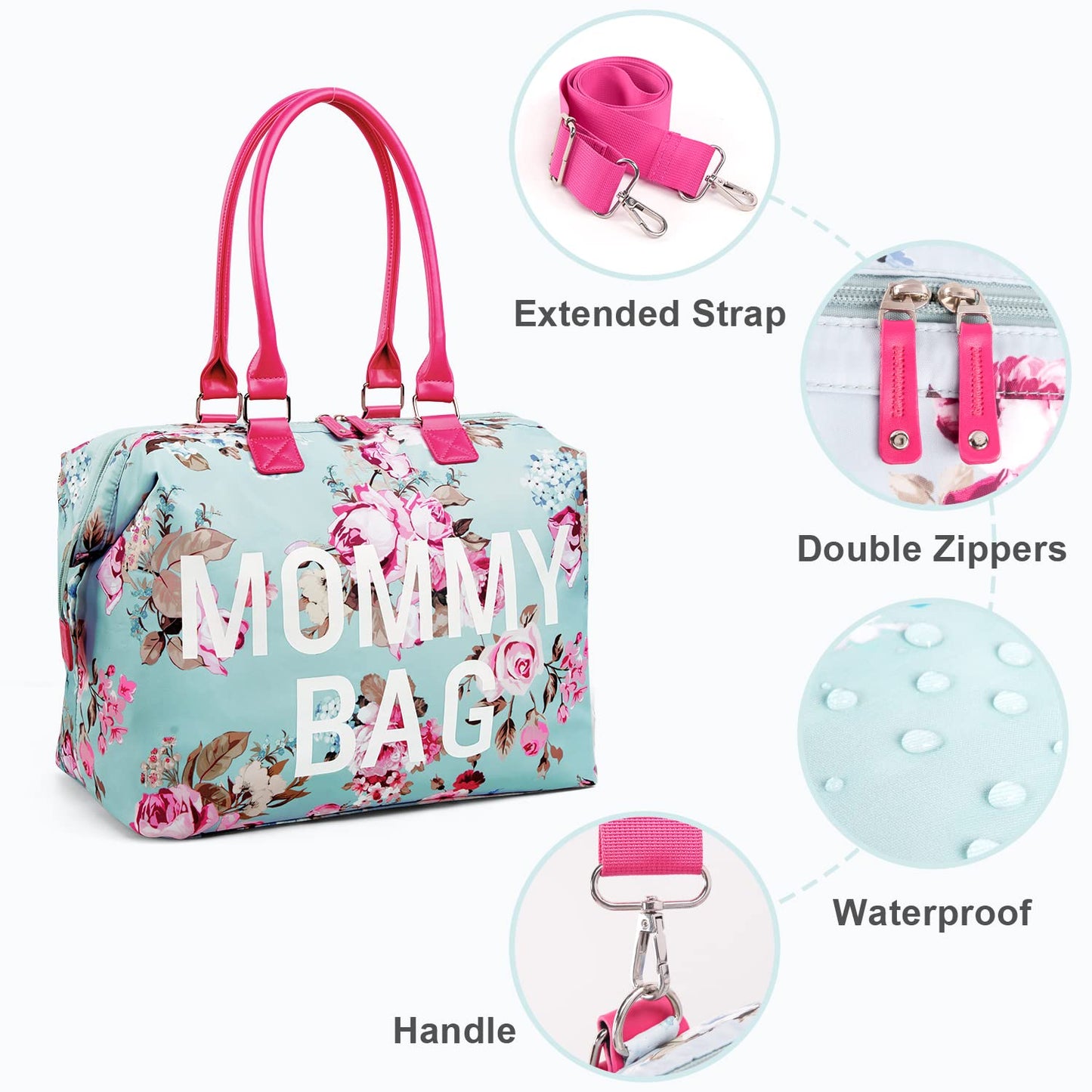 Litbear Mommy Hospital Bag For Labor And Delivery, Large Capacity Waterproof Multifunction Overnight Bag For Women, Mom Bag With