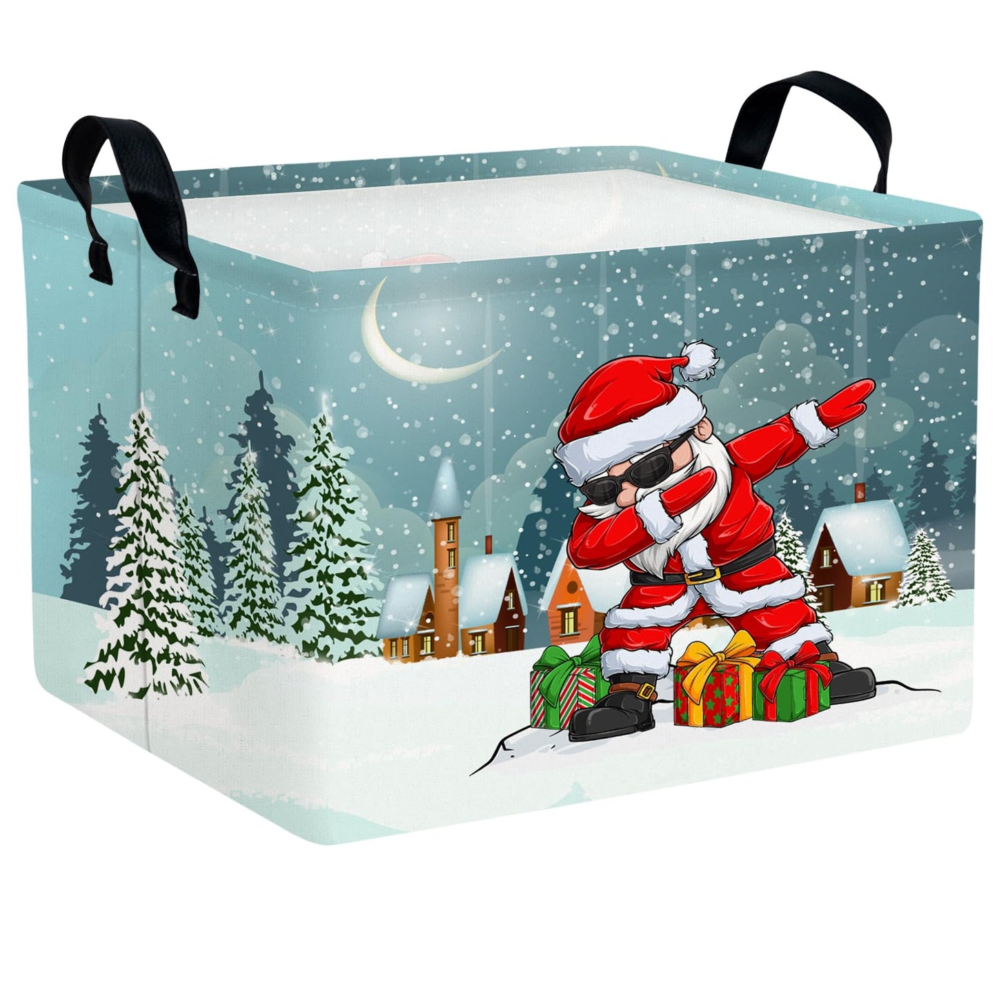 ASKETAM Empty Large Christmas Basket for Gifts Women Collapsible Storage Bin Kids Toy Box Holiday D  cor (Personalized Dancing S