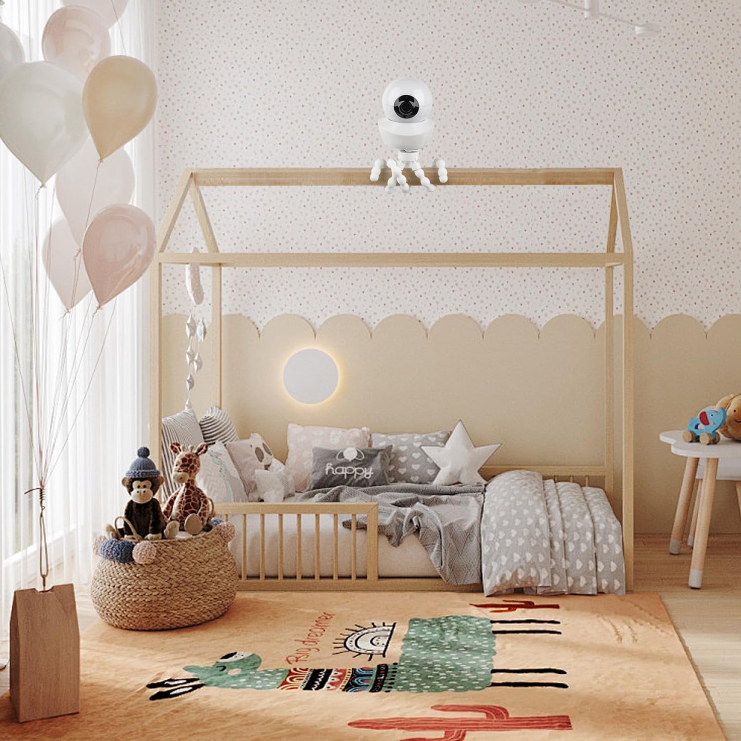 Adjustable Baby Monitor Mount For Babysense Max View/Hds2/V43/V24R/Vbm55Tx Video Baby Monitor, No Drilling Flexible Non-Slip Bab