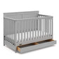 Graco Hadley 5-in-1 Convertible Crib with Drawer (Pebble Gray) - GREENGUARD Gold Certified, Crib with Drawer Combo, Full-Size Nu