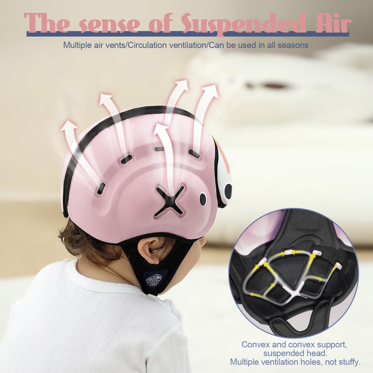 Baby Head Protector Helmet, Breathable Baby Head Protector For Crawling And Walking, Infant Soft Helmet, Anti-Collision, Ultra-L