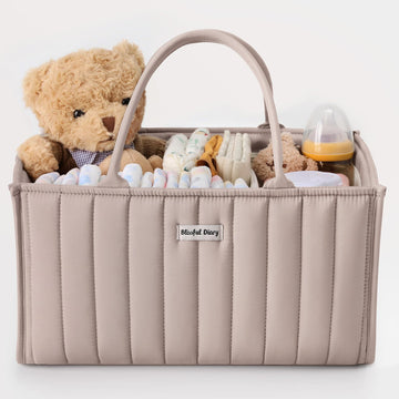 Blissful Diary Baby Diaper Caddy Basket, Baby Shower Caddy For Newborn Boys Or Girls, Baby Diaper Caddy Organizer - Baby Gift Re