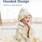 Usbettas Muslin Baby Hooded Towel, Ultra Soft And Highly Absorbent Toddler Bath Towel, 100% Muslin Cotton Bath Wrap For Babies -