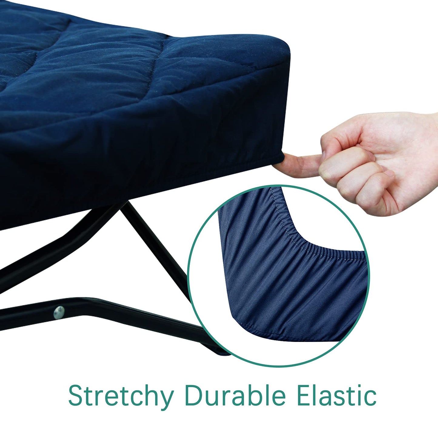 Sheet For Regalo My Cot Portable Toddler Bed, Joovy Travel Cot (Sheet Only, Bed Not Included), Soft Padded Cover, Navy, 54''X28'