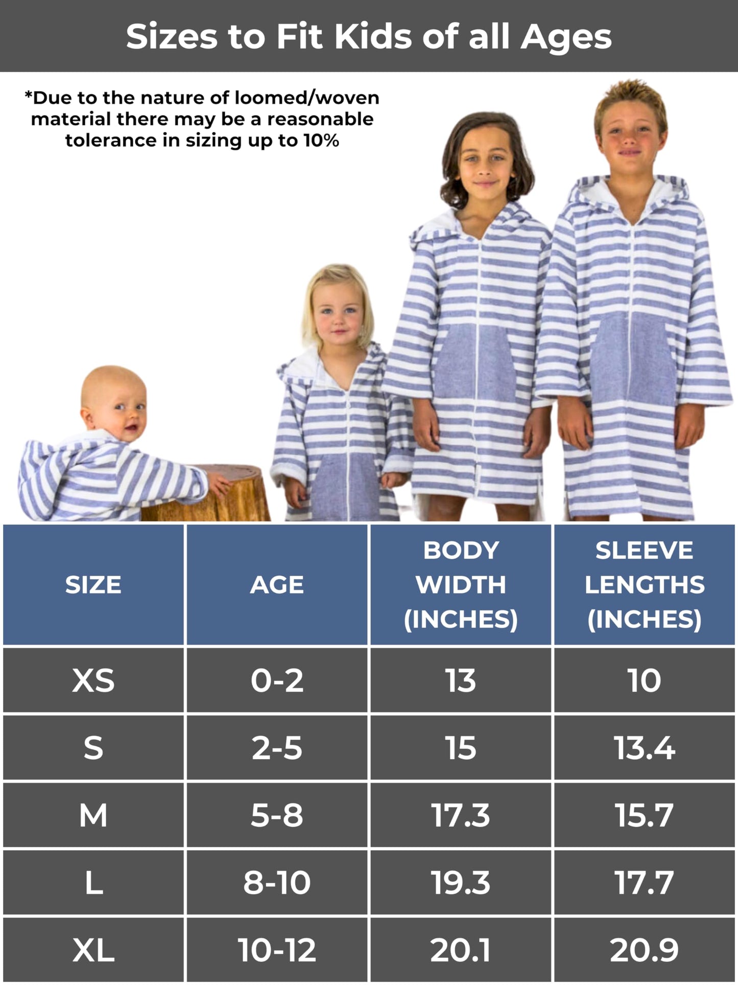 Sammimis Swim Suit Cover Up - Menorca - Kids Beach Towel With Hood, Zipper, Pockets, Long Sleeves & Terry Lining - Boys & Girls