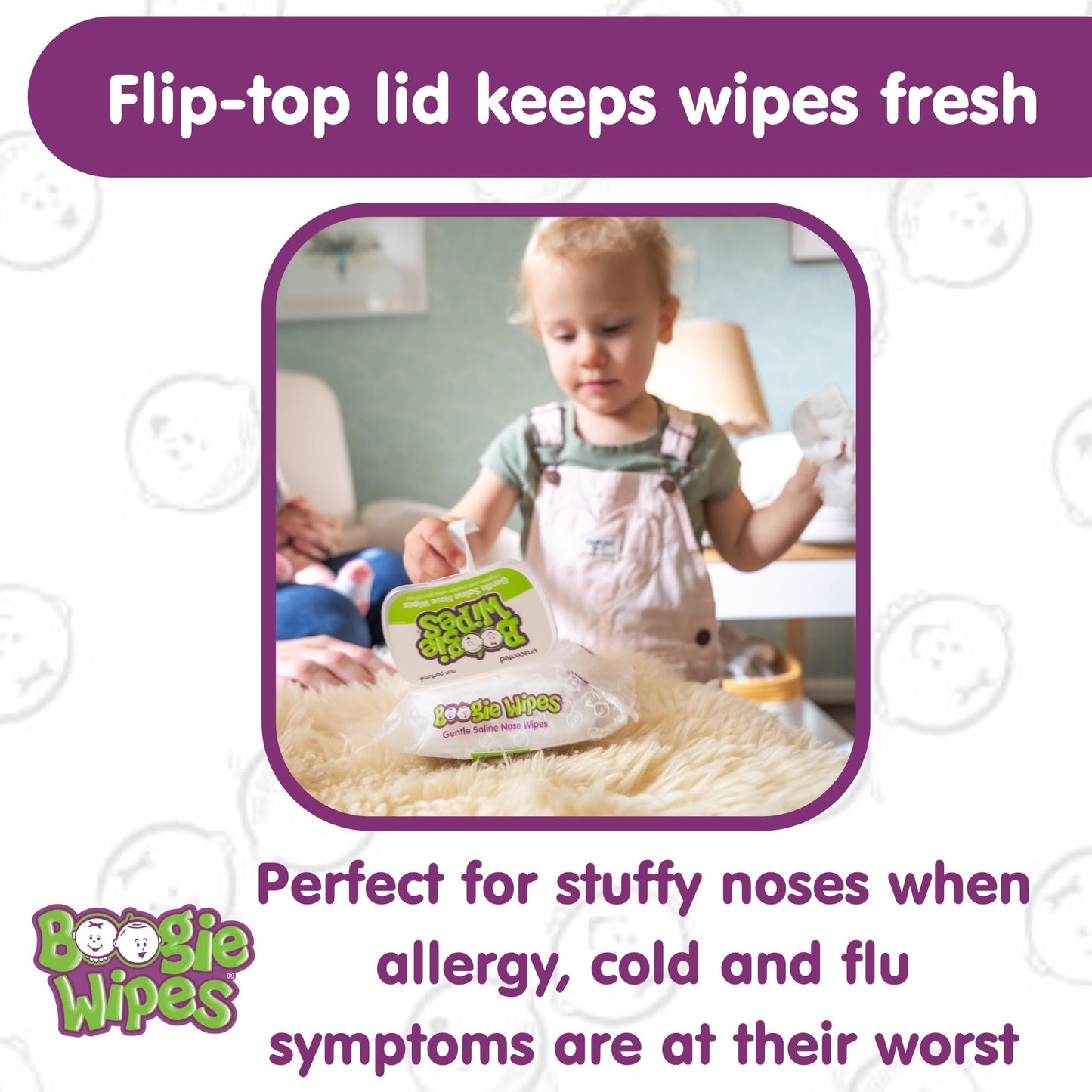 Baby Wipes By Boogie, Saline Wet Wipes For Nose, Face, Hand & Body, Fsa/Hsa Eligible, Made With Vitamin E, Aloe, Chamomile And N