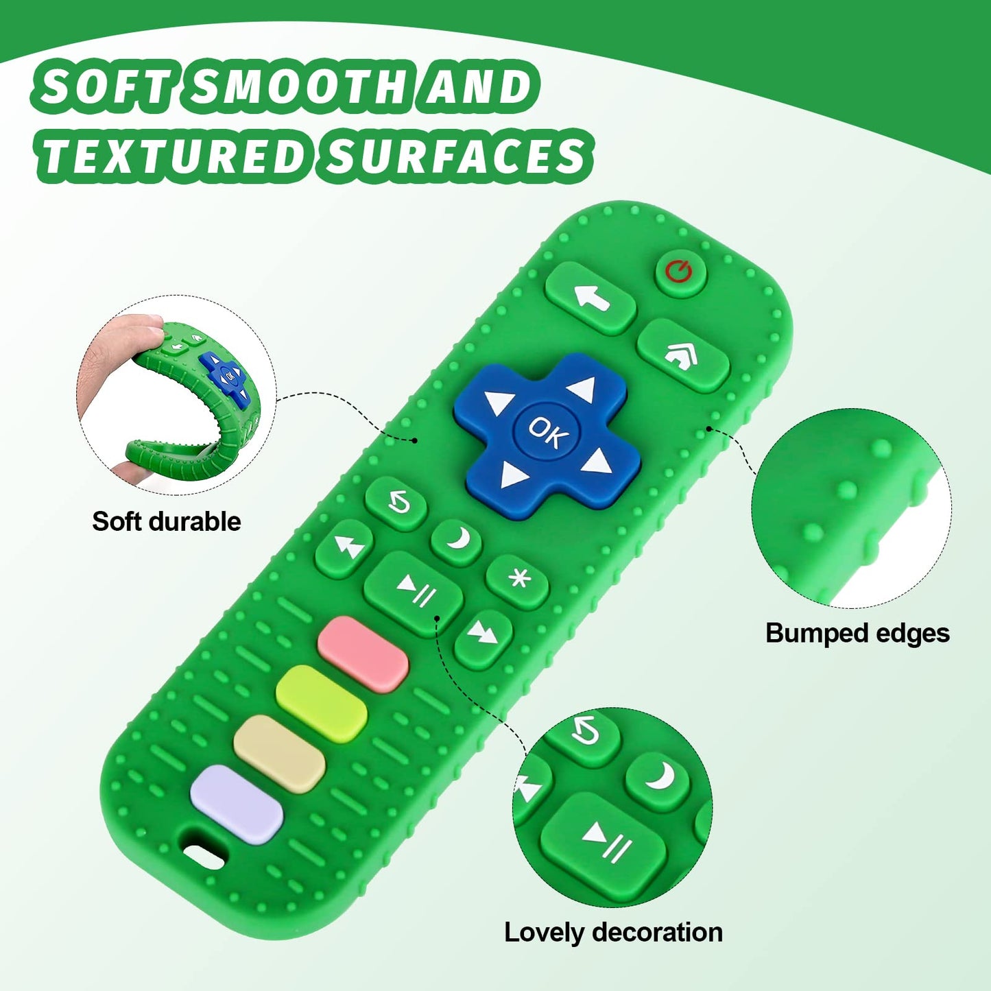 Fu Store Black Silicone Teething Toys for 0-12 Momths 3-24 Months Infant Toddlers Remote Control Shape Teethers for Babies Chew