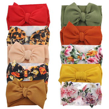 Kidocheese Oversized Bows Baby Girl Headbands With Nylon Elastics, Large Hair Wraps And Accessories For Newborns, Infants, Toddl