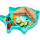 Melii Divided Silicone Suction Plate - 100% Silicone, For Baby + Toddlers - Bpa Free, Dishwasher & Microwave Safe (Shark)