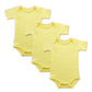 Gleaming Grain Baby Yellow Onsies 100% Cotton Short Sleeve Baby Bodysuits Solid Color Infant Bodysuits For Newborn Baby 3-Pack (