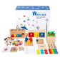 Adena Montessori Play Kit for 13-15 Month Baby,10 in 1 Wooden Learning Educational Toys for Toddler,Include Color Pegs&Rings,Obj
