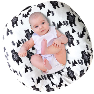 Baby Lounger Cover, Bear Newborn Lounger Cover For Boys , Snugly Fit Infant Lounger For Baby, Infant Removable Slipcover, Animal