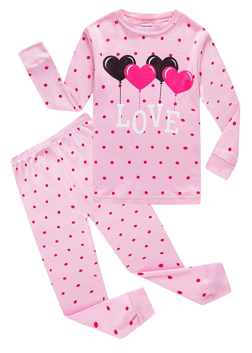 Kikizye Baby Girls Valentine'S Day Pajamas Kids Love Long Sleeve Pjs Sets Toddler Valentines Cotton Jammies Size 12-18 Monthes