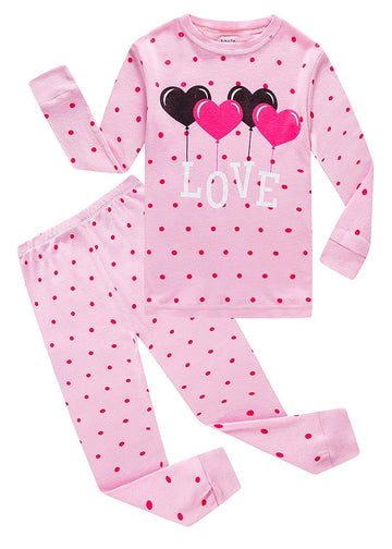 Kikizye Baby Girls Valentine'S Day Pajamas Kids Love Long Sleeve Pjs Sets Toddler Valentines Cotton Jammies Size 12-18 Monthes