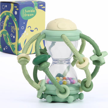 Baby Teething Toy & Rattle by Jumble Dream - BPA-Free Teether Silicone Sensory Toy for Babies - 0-12 Months Infant Toy - Soft, S