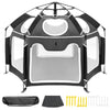 Baby Playpen with UV Canopy, Portable 1-Click Set Up Baby Tent, Toddler Play Yard for Indoor, Outdoor, Foldable Playpen for Beac