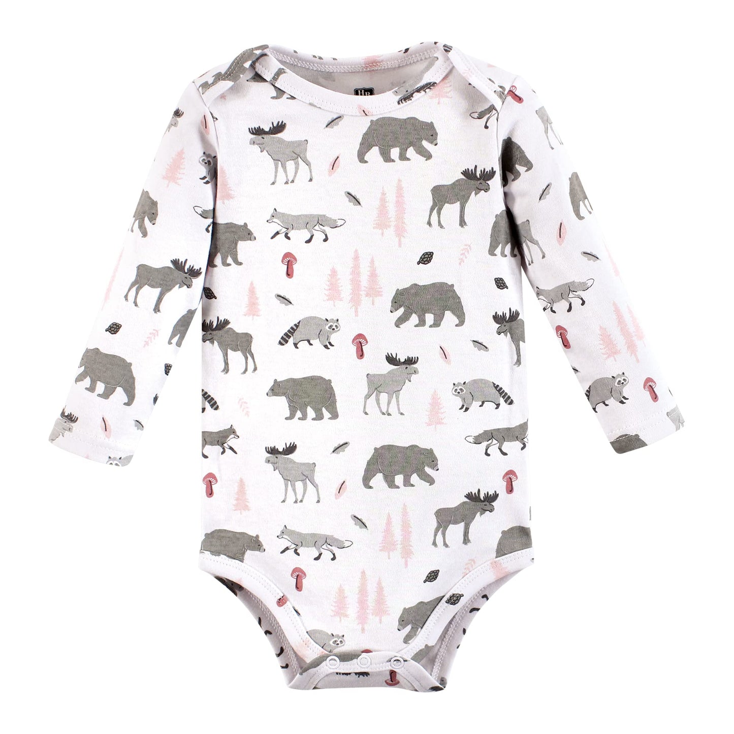 Hudson Baby Unisex Baby Cotton Long-Sleeve Bodysuits, Girl Woodland Animals, 0-3 Months