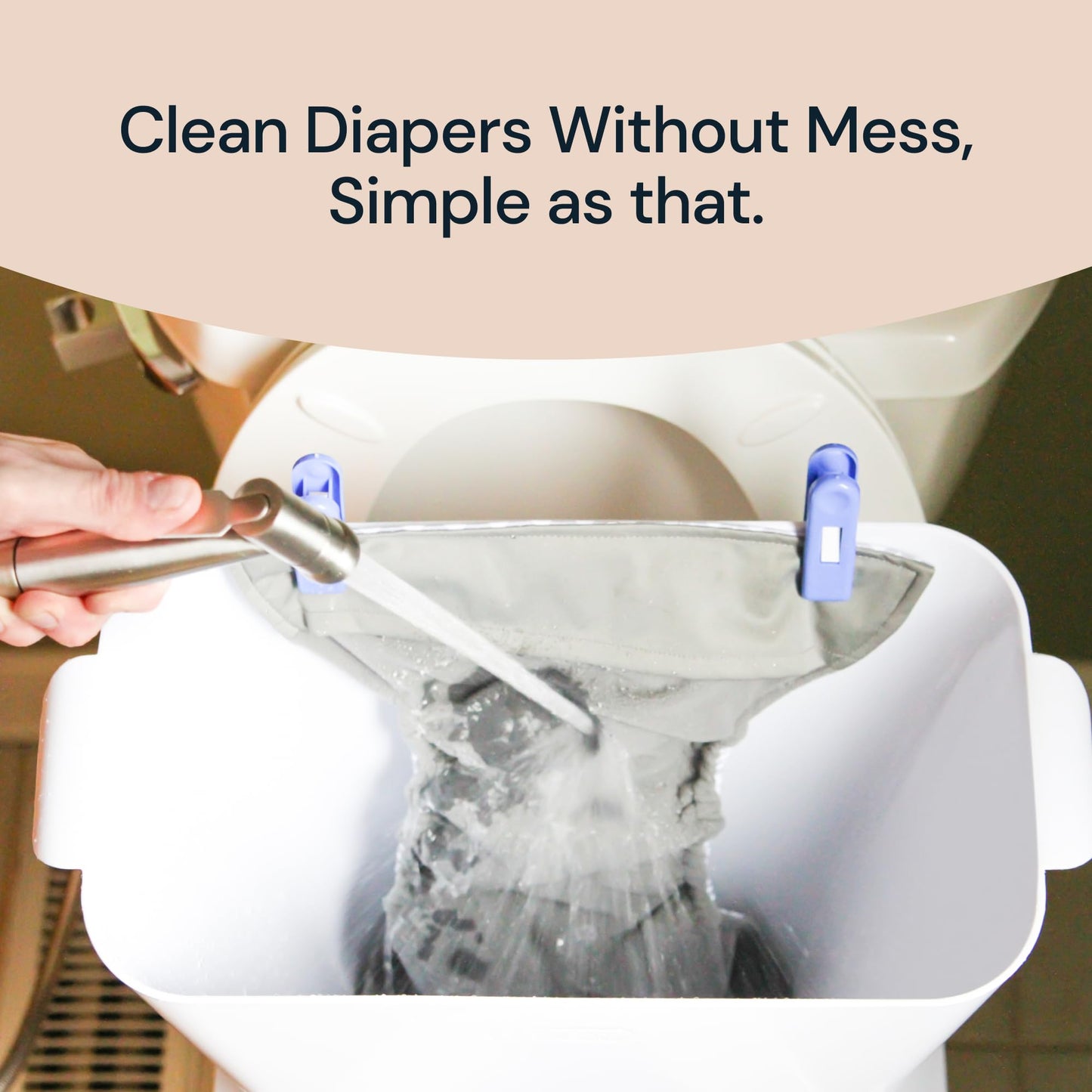 SimplyImagine SprayStand - Cloth Diaper Sprayer Splatter Shield - Contains Spray and Debris When Rinsing Cloth Diapers, Clothing