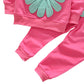 Toddler Baby Girls Sunflower Clothes Set Long Sleeve Top And Pants 2Pcs Outfits Fall Clothes (Rose Red,Age 2T)