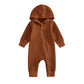 BemeyourBBs Newborn Baby Boy Girl Fall Winter Clothes Zipper Hooded Romper Cute Long Sleeve Jumpsuit Warm One Piece Outfit (Soli