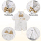 Yallet Toddler Baby Boy Clothes Suit Gentleman Wedding Outfits, Formal Dress Shirt+Bowtie+Vest+Boutonniere+Suspender Pants(L Cla