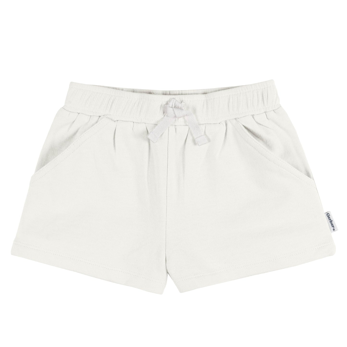 Gerber Baby Girls' 3-Pack Knit Shorts, White